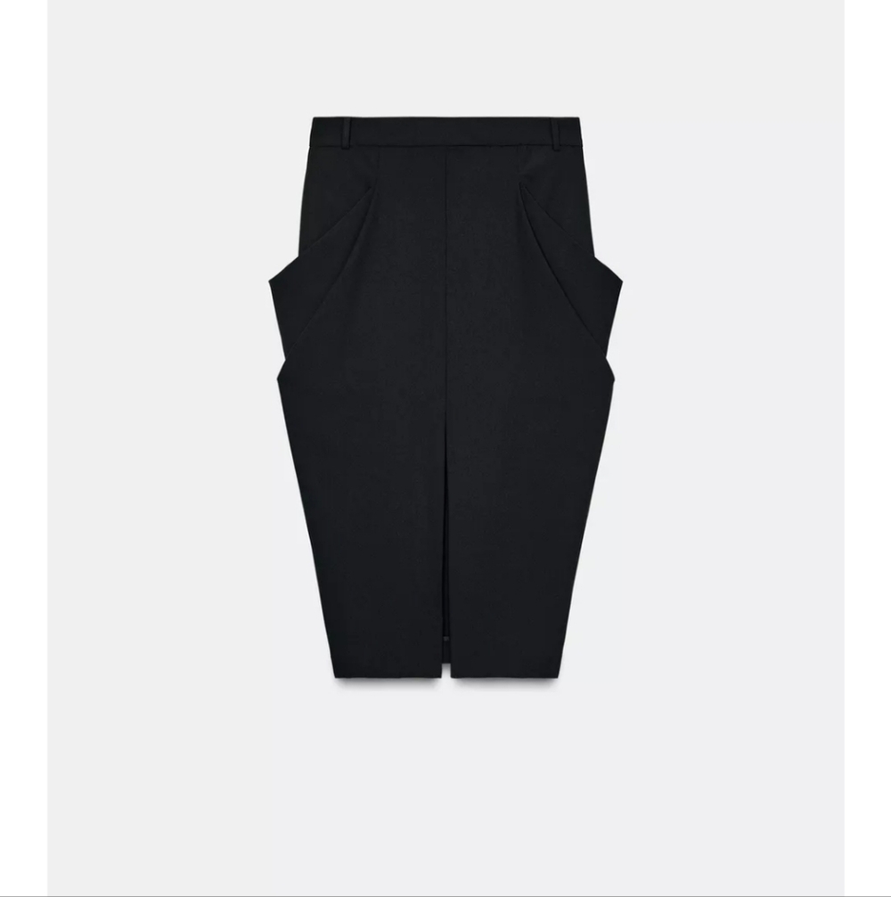 Zara NWT ZW COLLECTION DRAPED POCKET SKIRT SIZE LARGE  BLOGGERS FAVE!!